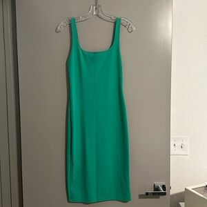 Emerald green bodycon midi dress